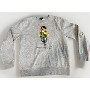 Kids Polo Ralph Lauren Gray Polo Bear Sweatshirt. Size L(14/16)